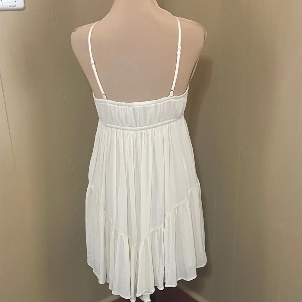 American Eagle Outfitters Small Vintage Ivory White Eyelet Tiered Boho Sundress - Picture 9 of 15